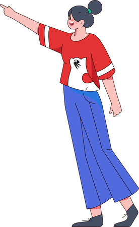 Femme pointant quelque chose  Illustration