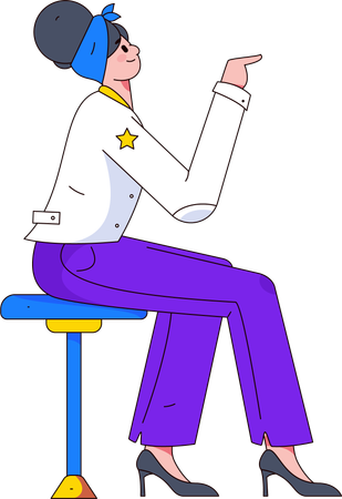 Femme pointant quelque chose  Illustration