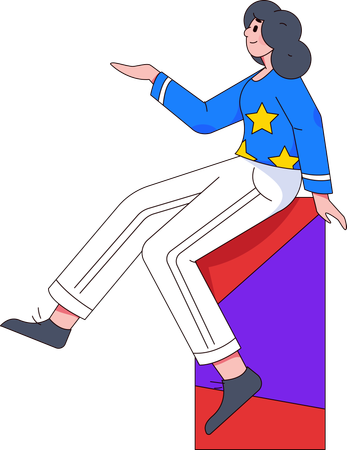 Femme pointant quelque chose  Illustration
