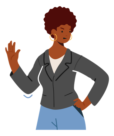 Femme montrant son refus  Illustration