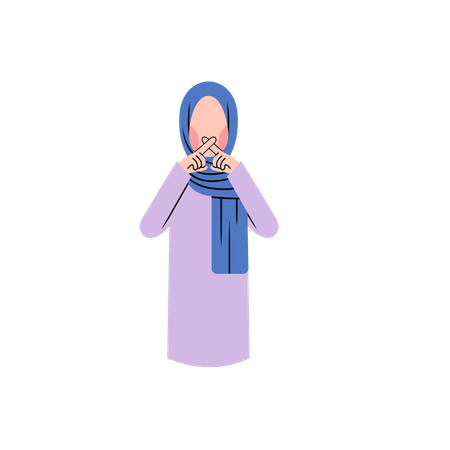 Femme musulmane disant non  Illustration