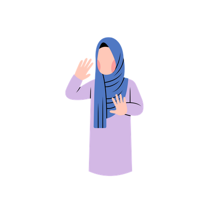 Femme musulmane disant non  Illustration