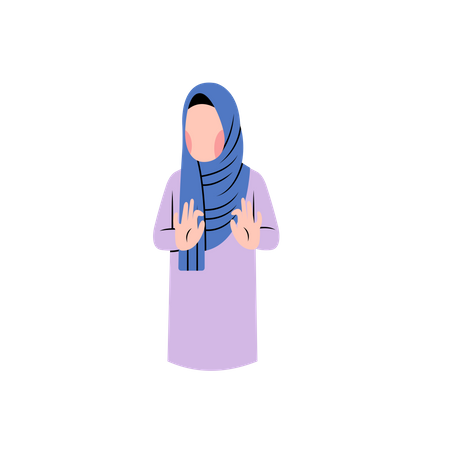 Femme musulmane disant non  Illustration
