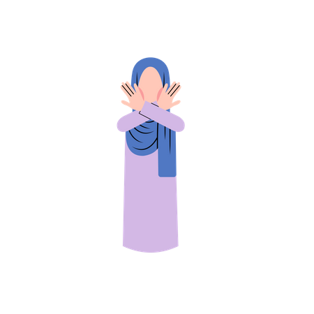 Femme musulmane disant stop  Illustration