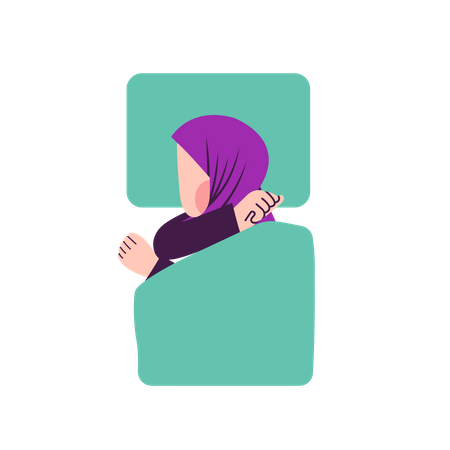 Femme musulmane qui dort  Illustration