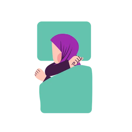 Femme musulmane qui dort  Illustration