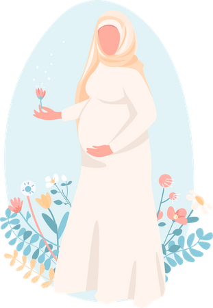 Femme musulmane enceinte  Illustration