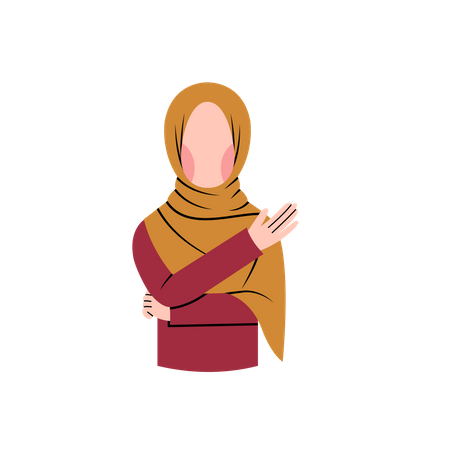 Femme musulmane expliquant  Illustration