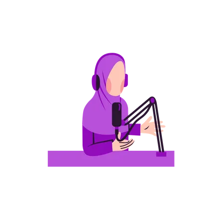 Une femme musulmane explique dans un podcast  Illustration