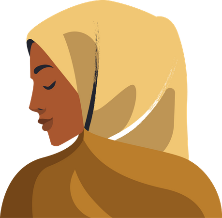 Femme musulmane faisant une pose de prière  Illustration