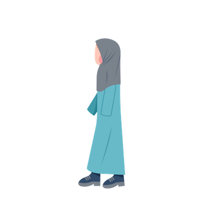 Femme musulmane handicapée sans bras  Illustration