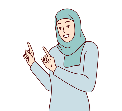 Femme musulmane heureuse  Illustration