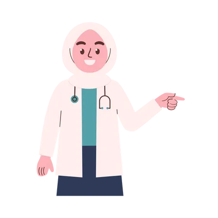 Femme médecin musulmane  Illustration