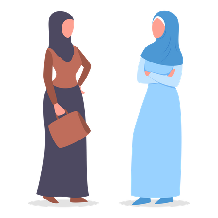 Une femme musulmane se parle  Illustration