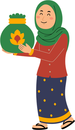 Une femme musulmane paie la zakat  Illustration