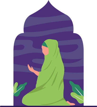 Femme musulmane priant  Illustration
