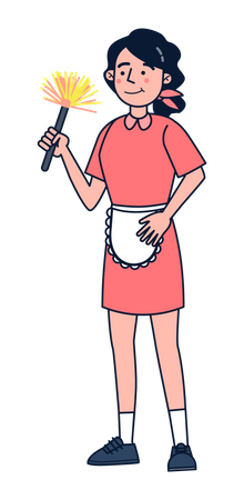 Femme nettoyante  Illustration
