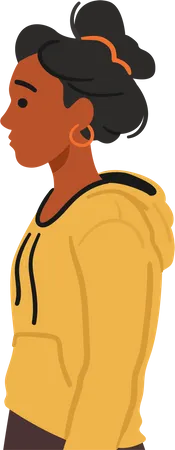 Femme noire se tient de profil  Illustration