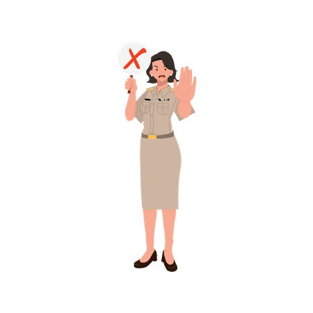 Officier féminin s'arrêtant  Illustration