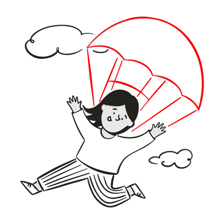 Femme parachutiste  Illustration