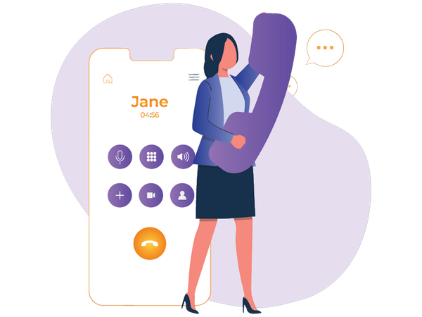 Femme parlant au téléphone  Illustration