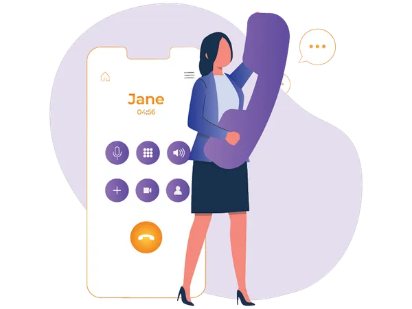 Femme parlant au téléphone  Illustration