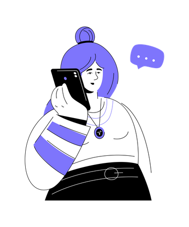 Femme parlant au téléphone  Illustration