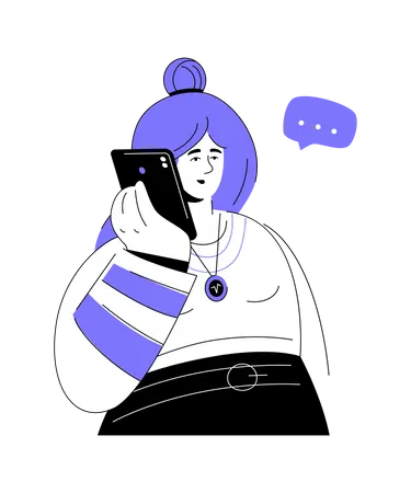 Femme parlant au téléphone  Illustration