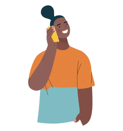 Femme parlant au téléphone  Illustration