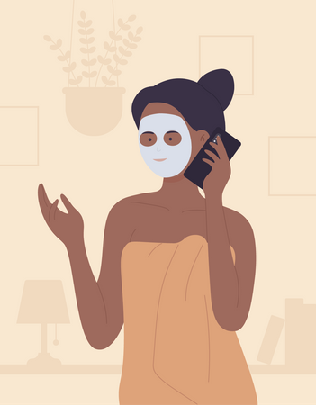 Femme parlant au téléphone  Illustration