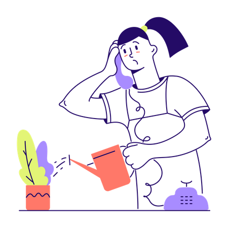 Femme parlant au téléphone au bureau  Illustration