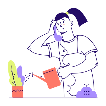 Femme parlant au téléphone au bureau  Illustration