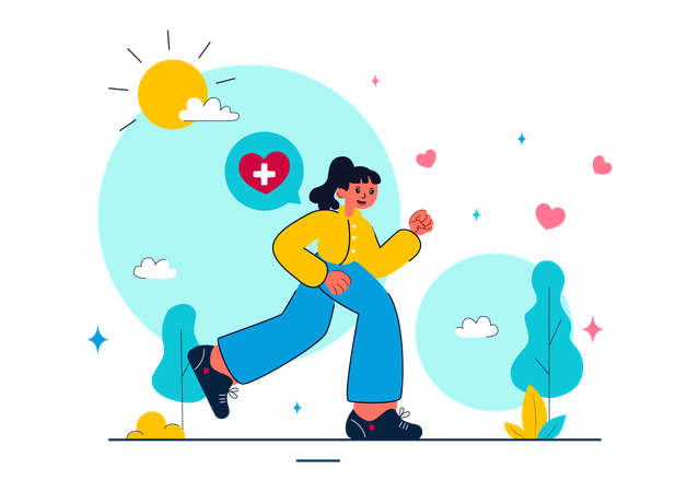 Une femme parle de santé cardiaque  Illustration