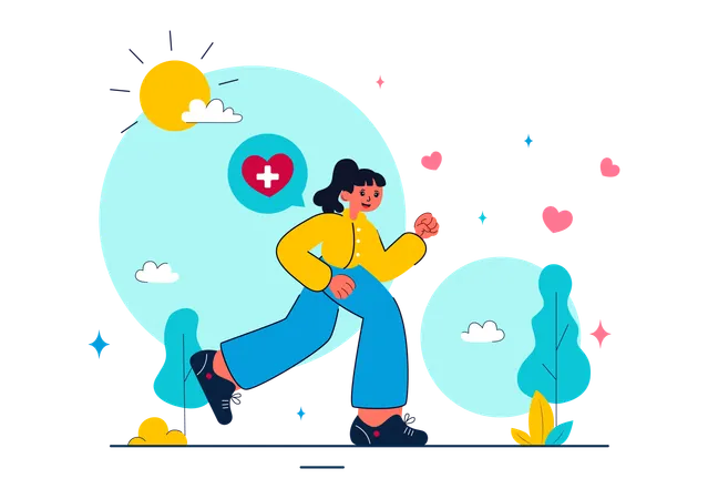 Une femme parle de santé cardiaque  Illustration