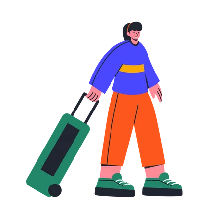 Femme partant en vacances  Illustration