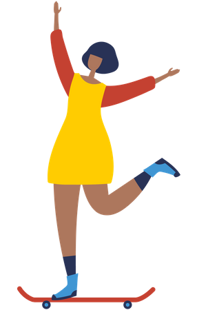 Femme, patinage  Illustration