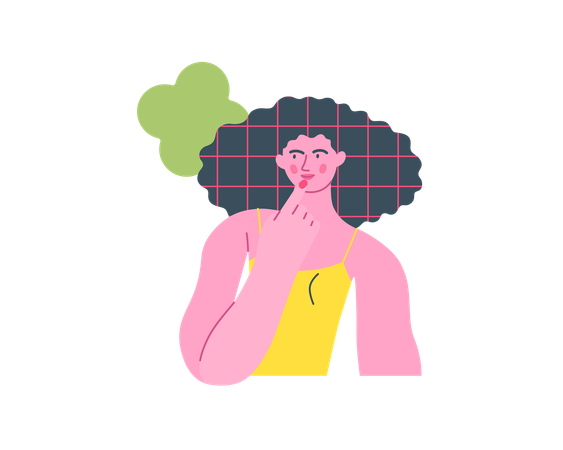 Femme pensant à quelque chose  Illustration