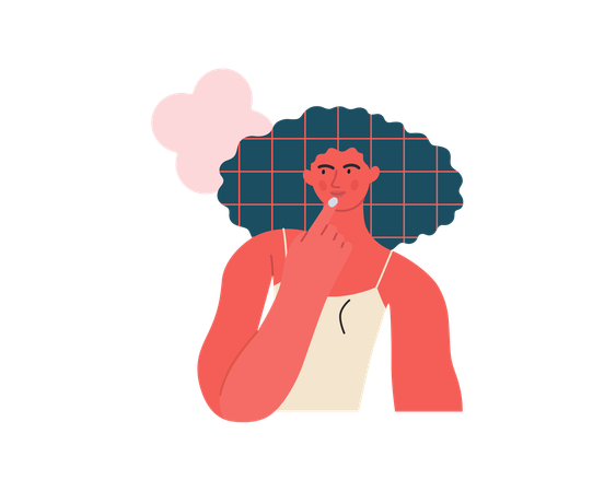 Femme pensant à quelque chose  Illustration