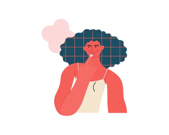 Femme pensant à quelque chose  Illustration