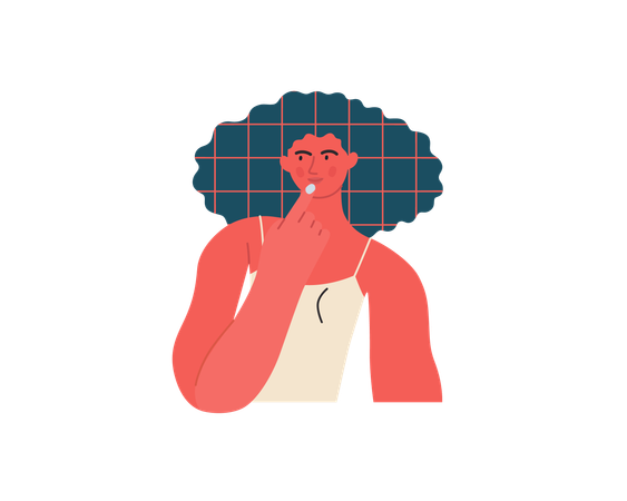 Femme pensant à quelque chose  Illustration