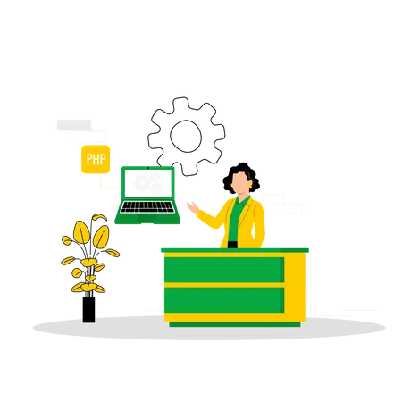 Développeur php féminin  Illustration