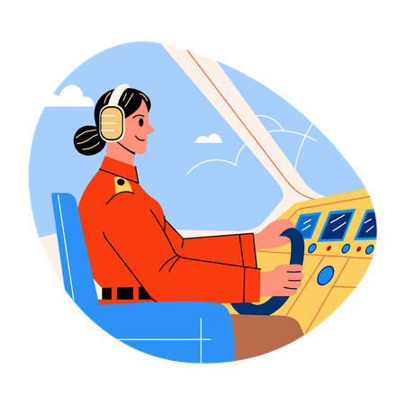 Femme pilote  Illustration