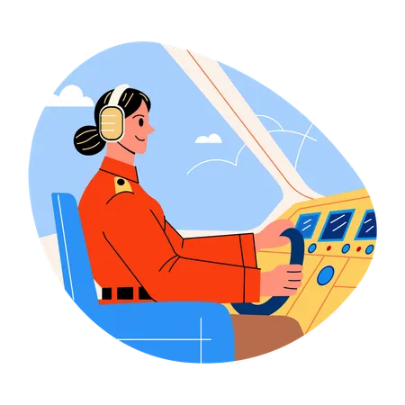 Femme pilote  Illustration