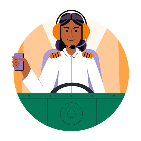 Femme pilote d'avion  Illustration