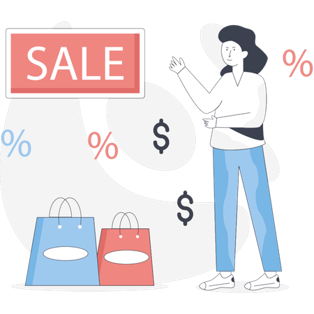 Offre de vente de pointage féminin  Illustration