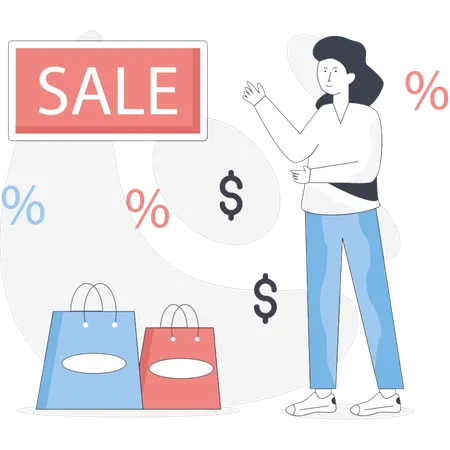 Offre de vente de pointage féminin  Illustration