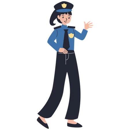 Femme détective de police  Illustration