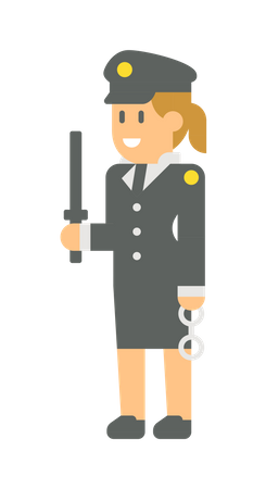 Femme policière  Illustration