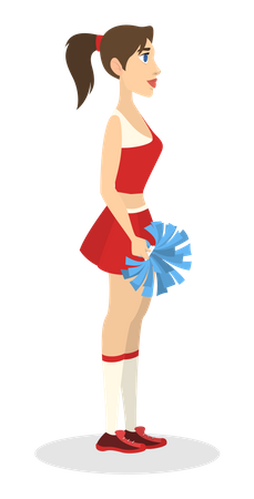 Pom-pom girl féminine  Illustration