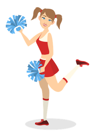 Pom-pom girl féminine  Illustration